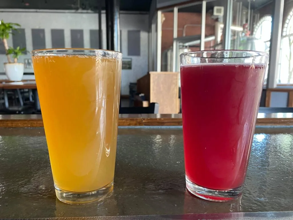 Two beers from Fat Chad's Brewing.
