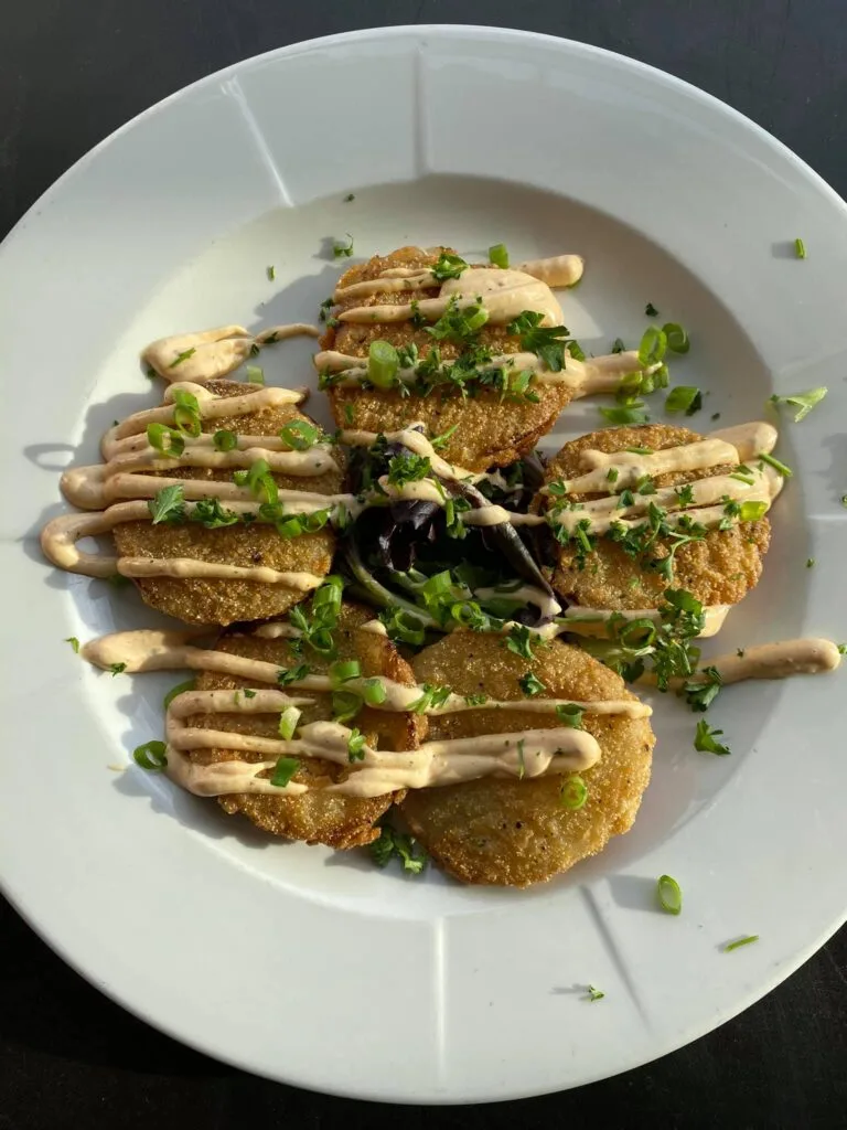 Fried Green Tomatoes with Aioli.